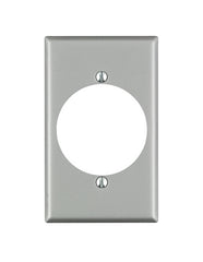 Leviton 04927 Wallplate, 4-1/2 in L, 2-3/4 in W, 1 -Gang, Steel, Silver, Aluminum, Flush Mounting