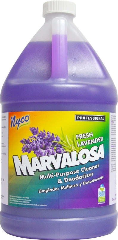 nyco NL269-G4 Cleaner and Deodorizer, 4 gal Bottle, Liquid, Lavender, Purple