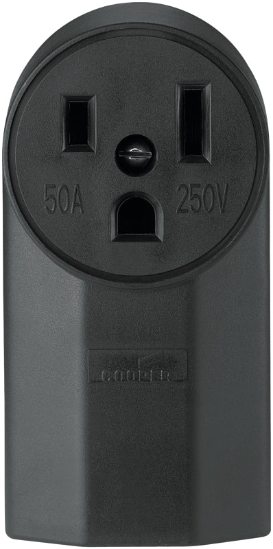 Eaton Cooper Wiring WD1252 Power Receptacle, 50 A, Black