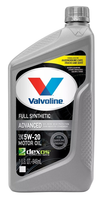 Valvoline VV927 Motor Oil, 5W-20, 1 qt, Bottle