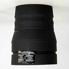 Selkirk DSPR76 Stove Pipe Reducer, 7 to 6 in, 9-5/8 in L, Aluminized Steel/Stainless Steel, Black, Enamel