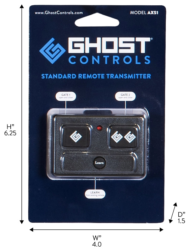 Ghost Controls AXS1 Remote Control Transmitter, Lithium Battery, 100 ft