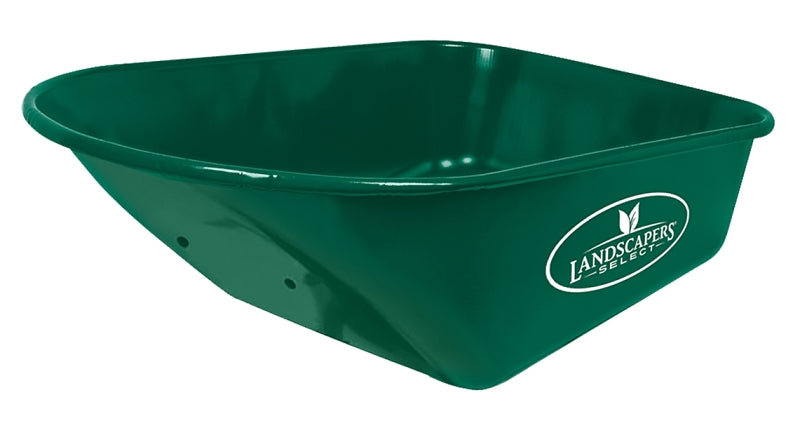 Landscapers Select 34571 Wheelbarrow Tray, 38 in L, 25 in W, 6 cu-ft Capacity, Steel, Green