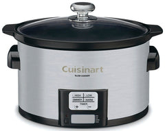 Cuisinart PSC-350C Slow Cooker, 3.5 qt Capacity, 120 V, 200 W, Touchpad Control, Ceramic/Stainless Steel, Silver