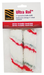 NOUR Z 4U05-2 Roller Refill Pack, 3/8 in Thick Nap, 4 in L, Fabric Cover, Gray/Red