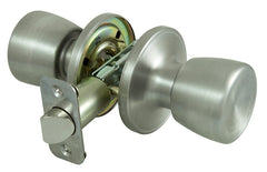 ProSource TS630BRA4B Lockset, Knob Handle, Metal, Stainless Steel, 2-3/8 to 2-3/4 in Backset, 44 x 57 mm Strike