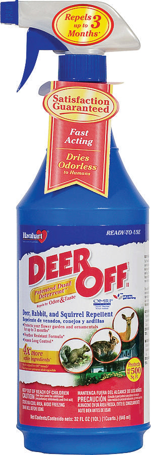 Safer Critter Ridder 5981 Deer and Rabbit Repellent, Ready-to-Use, Repels: Deer, Rabbits, Squirrels