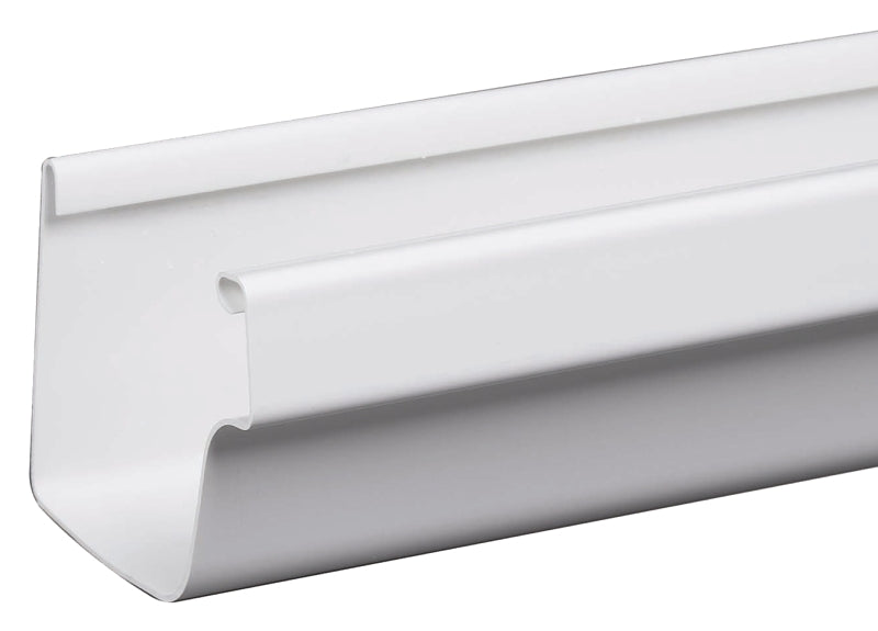 Euramax M0573 Roofing Gutter, 10 ft L, 5 in W, Vinyl, Traditional White