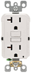 Leviton R02-GFNT2-0KW GFCI Receptacle, 2 -Pole, 20 A, 125 V, Back, Side Wiring, NEMA: 5-15R, White