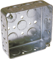 Orbit D4SB-50 Switch Box, 2 -Gang, 16 -Knockout, 1/2 in Knockout, Steel, Gray, Galvanized