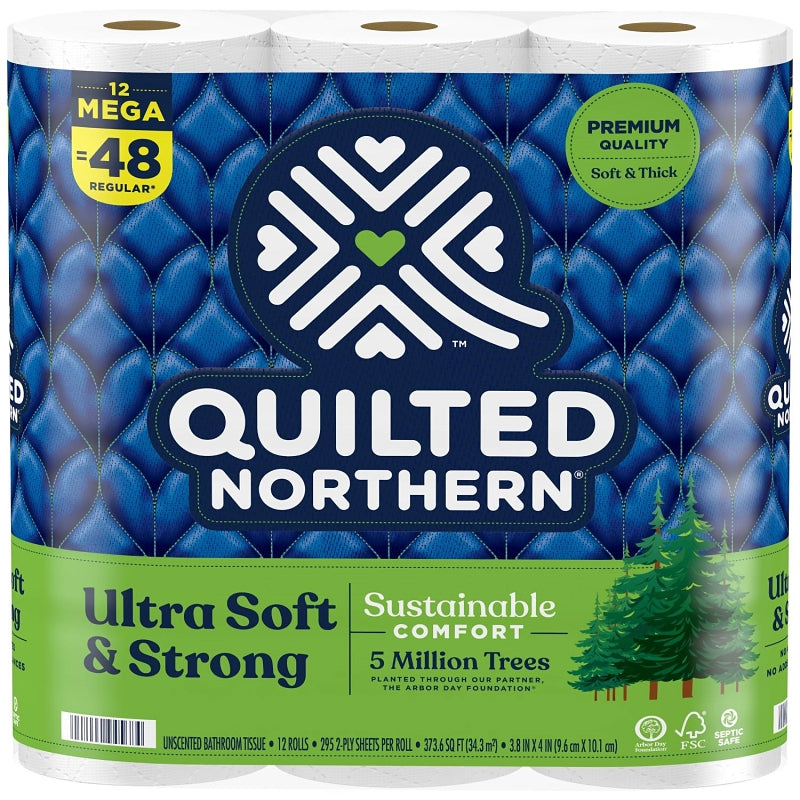 Quilted Northern 94443 Toilet Tissue, 3.8 x 4 in Sheet, 2-Ply, Paper