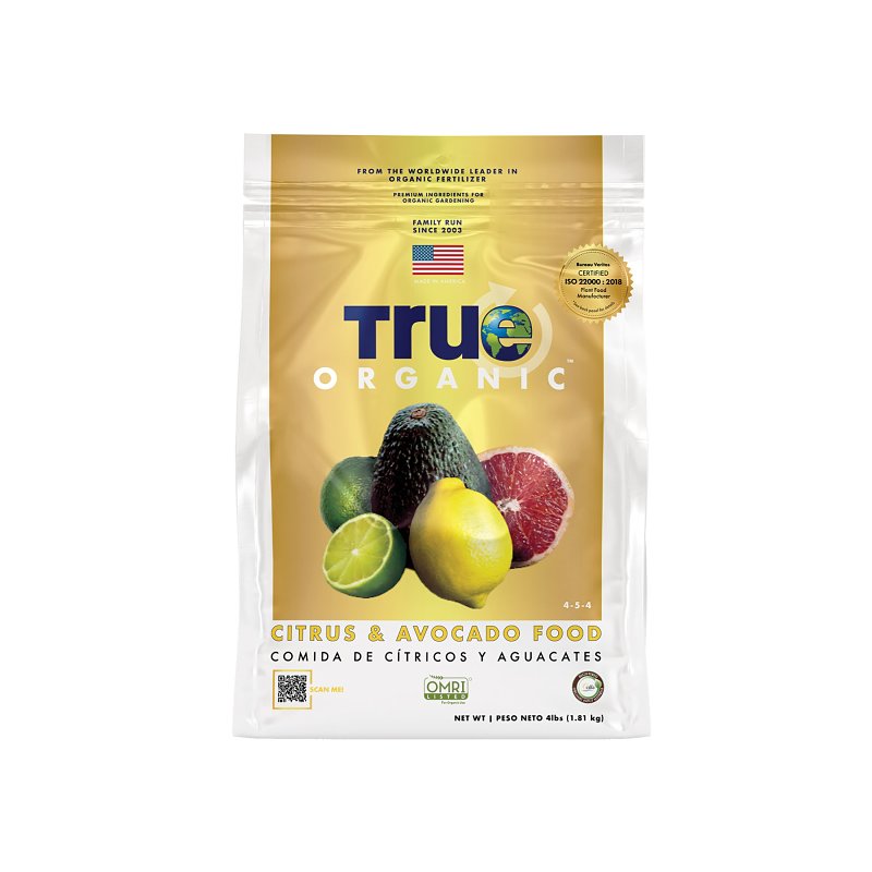True ORGANIC R0014 Citrus and Avocado Food, 4 lb Bag, Granular, 4-5-4 N-P-K Ratio