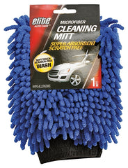 Elite Auto Care 8982 Cleaning Mitt, Microfiber Cloth, Blue