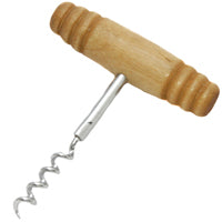 Chef Craft 20963 Cork Screw, 4 in, Steel/Wood, Chrome-Plated