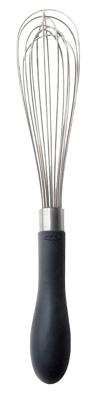 Good Grips 74091 Kitchen Whisk, 9 in OAL, Stainless Steel, Black, Polished