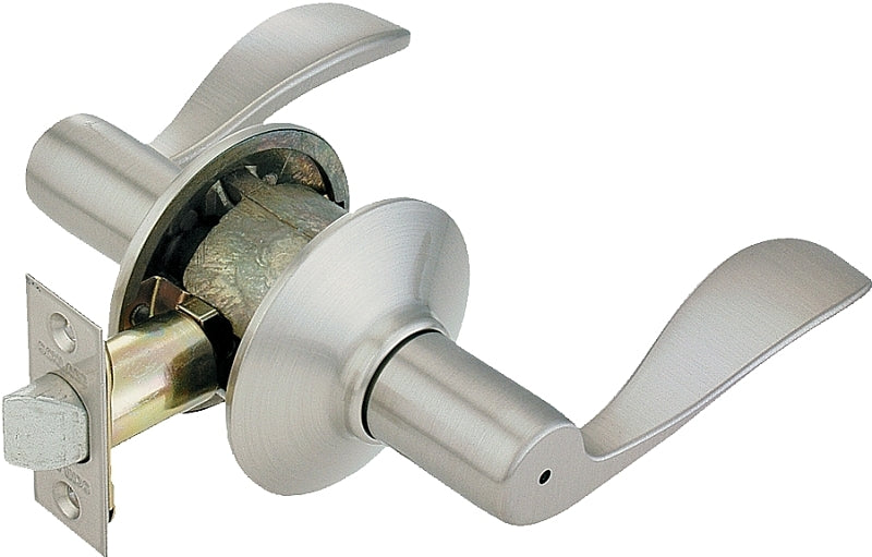 Schlage Accent Series F40 ACC 619 Privacy Lever, Mechanical Lock, Satin Nickel, Lever Handle, Metal, Residential