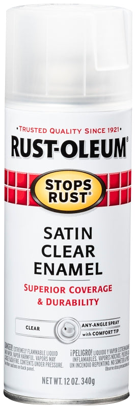 Stops Rust 285092 Rust Preventative Spray Paint, Satin, Clear, 12 oz, Can
