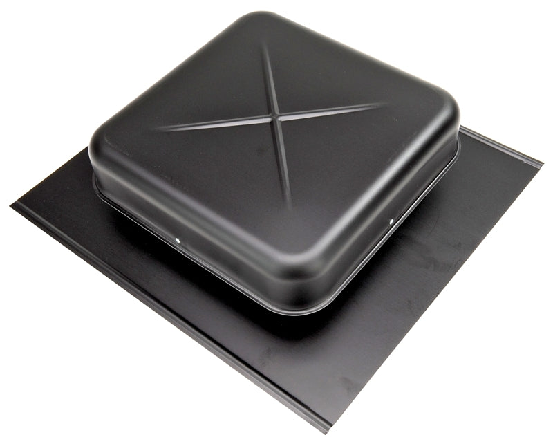 Lomanco LomanCool 550B Static Roof Vent, 15-3/8 in OAW, 50 sq-in Net Free Ventilating Area, Aluminum, Black