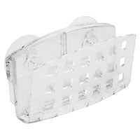 iDESIGN 25300 Sponge Holder, 1-3/4 in L, 4-1/2 in W, 2 in H, Plastic, Clear