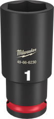 Milwaukee SHOCKWAVE Impact Duty Series 49-66-6230 Deep Impact Socket, 1 in Socket, 1/2 in Drive, Square Drive, 6-Point