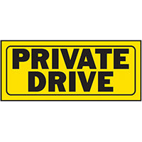 Hy-Ko 23007 Fence Sign, Rectangular, PRIVATE DRIVE, Black Legend, Yellow Background, Plastic