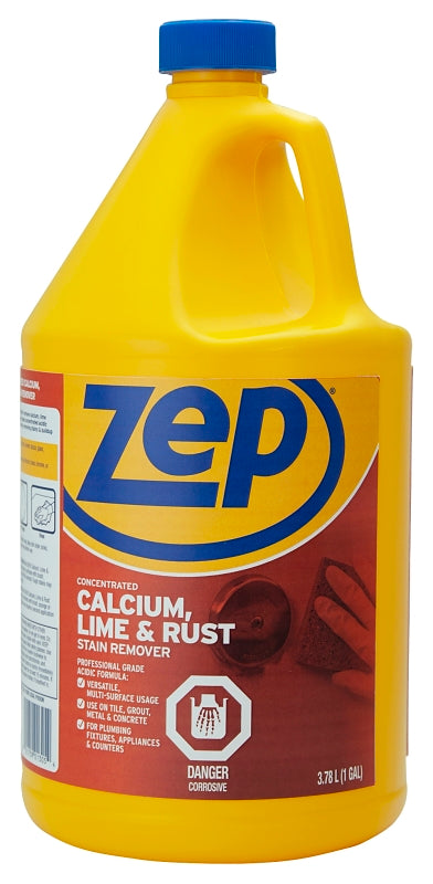 Zep ZUCAL128 Calcium/Lime/Rust Cleaner, 1 gal, Liquid, Pungent, Light Yellow