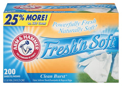 Arm & Hammer Fresh'n Soft 14997 Dryer Sheet, Clean Burst