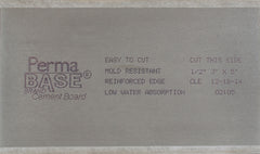 PermaBase CB36120500 Backer Board, 5 ft L, 3 ft W, 1/2 in Thick, Cement/Plastic, Gray
