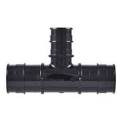 SharkBite UA416A5 Expansion Reducing Tee, 1 x 1 x 3/4 in, Barb, Polysulfone, Black, 160 psi Pressure