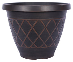 Southern Patio HDR-054832 Planter, Round, Resin, Brown
