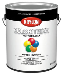 Krylon K05649007 Exterior Paint, Gloss, White, 1 gal