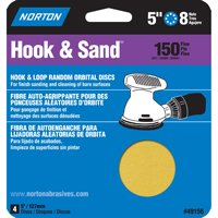 Norton 49156 Sanding Disc, 5 in Dia, Coated, Aluminum Oxide Abrasive, P150 Grit, Fine, C-Weight Paper Backing