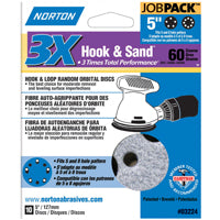Norton 07660703224 Sanding Disc, 5 in Dia, 11/16 in Arbor, P60 Grit, Coarse, Zirconia Aluminum Abrasive, Spiral