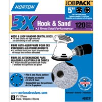 Norton 07660703221 Sanding Disc, 5 in Dia, 11/16 in Arbor, P120 Grit, Medium, Alumina Ceramic Abrasive, Spiral
