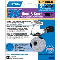Norton 07660703219 Sanding Disc, 5 in Dia, 11/16 in Arbor, P180 Grit, Fine, Alumina Ceramic Abrasive, Paper Backing