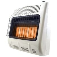 Mr. Heater MHVFDF30RTT Vent-Free Radiant Dual Fuel Heater, 31 in W, 28.37 in H, 30,000 Btu/hr Heating, White