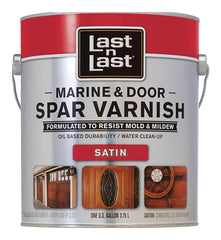 Last n Last 94101 Marine and Door Spar Varnish, Satin, Amber, Liquid, 1 gal