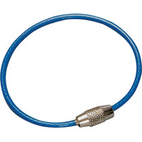 Hy-Ko KC123 Key Ring, 5-1/2 in L x 2-3/4 in W x 1/4 in H Dimensions, Nylon-Coated, Cable-Lock