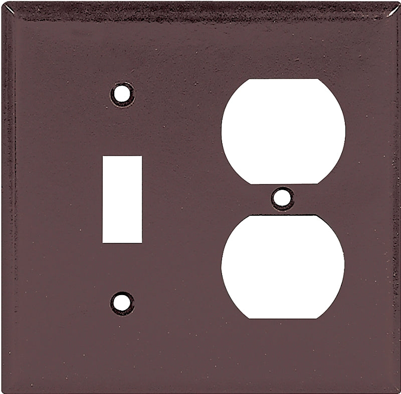Eaton Wiring Devices 2138B-BOX Combination Wallplate, 4-1/2 in L, 4-9/16 in W, 2 -Gang, Thermoset, Brown