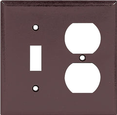 Eaton Wiring Devices 2138B-BOX Combination Wallplate, 4-1/2 in L, 4-9/16 in W, 2 -Gang, Thermoset, Brown