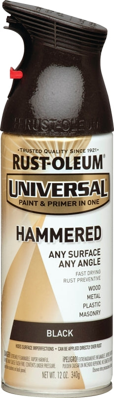 Universal 245217 Hammered Spray Paint, Hammered, Black, 12 oz, Can