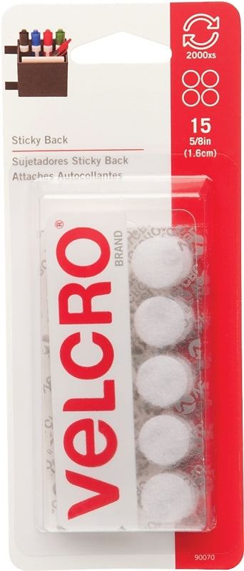 90070 5/8IN WHITE VELCRO COINS
