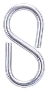 ProSource LR-375-PS S-Hook, 25 lb Working Load, 3 mm Dia Wire, Steel, Zinc