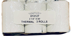 R3 013127 Thermal Paper, 85 ft L, 2-1/4 in W