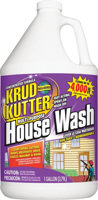 Krud Kutter HW012 House Wash Cleaner, 1 gal, Bottle, Liquid, Mild