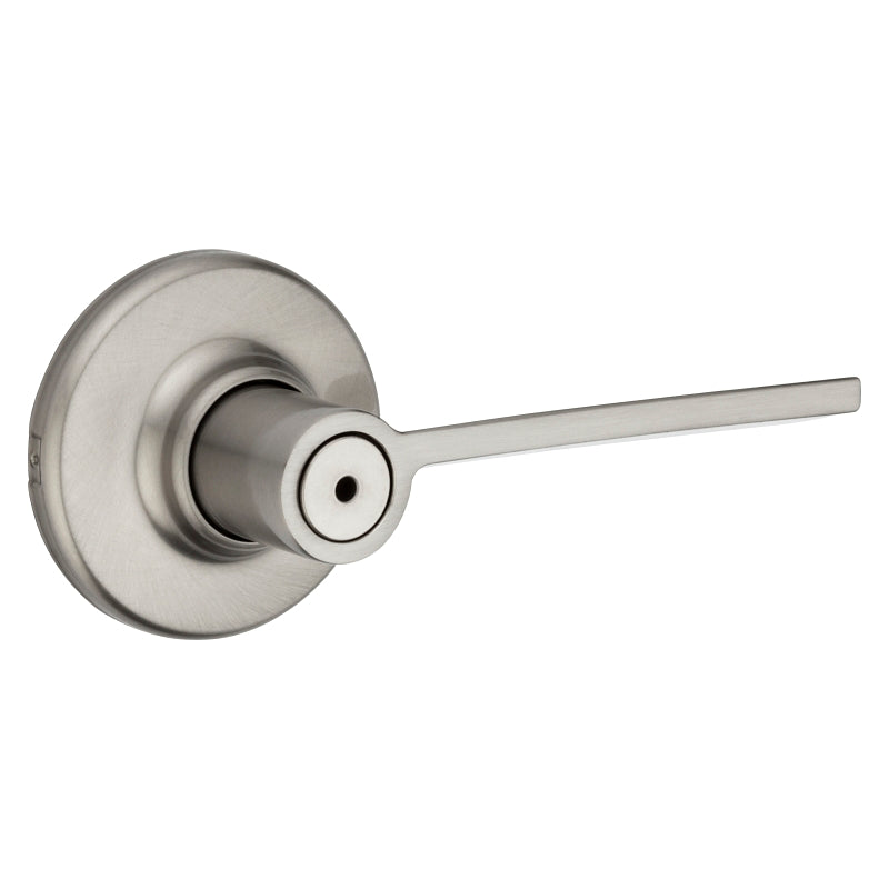 Kwikset 300LRL 15 CP V1 Privacy Door Lever, Satin Nickel, Zinc, Residential, Reversible Hand, 3 Grade