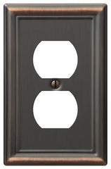 Amerelle Chelsea 149DDB Receptacle Wallplate, 2 -Gang, Steel, Bronze