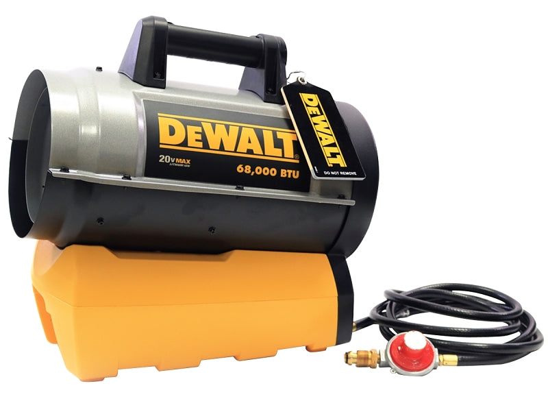 DeWALT DXH70CFAV Forced Air Propane Heater, 20/60 V, Yellow
