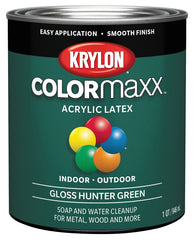 Krylon COLORmaxx K05642007 Interior/Exterior Paint, Gloss, Hunter Green, 32 oz