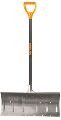 True Temper 1640000 Snow Pusher, 24 in W Blade, Aluminum Blade, Wood Handle, D-Shaped Handle, 48 in L Handle